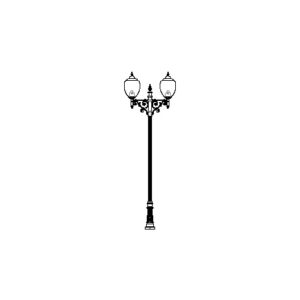 Naples:4 Series Base w/ Londonderry Series Dbl Arms & (2) A-2014 Acorn Globes