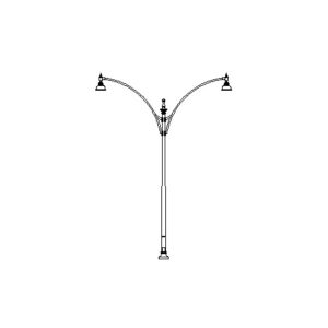 Grand Tawas 20 Series Base w/ Davenport Series Double Arm & Bayside Series Luminaires