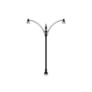 El Paso Plaza-24 Base w/ Davenport Series Double Arms w/ El Paso Plaza Series Full Hood Luminaires